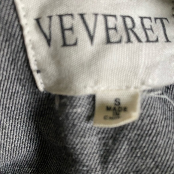 VEVERET CONTRAST LEOPARD PRINT DENIM RAW HEM EDGY GOTH MOBWIFE SHACKET JACKET S - Picture 4 of 13